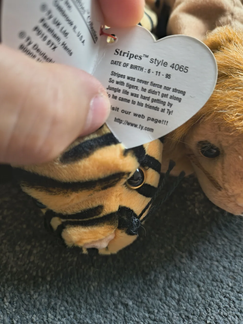 Ty Plush Small Pet Toys Set - Black, Yellow-Striped, Tan, Brown